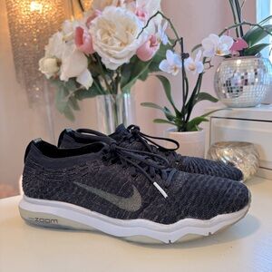 Excellent Condition Nike Metallic Black Air Zoom Flyknit Sneakers.  Size 7.